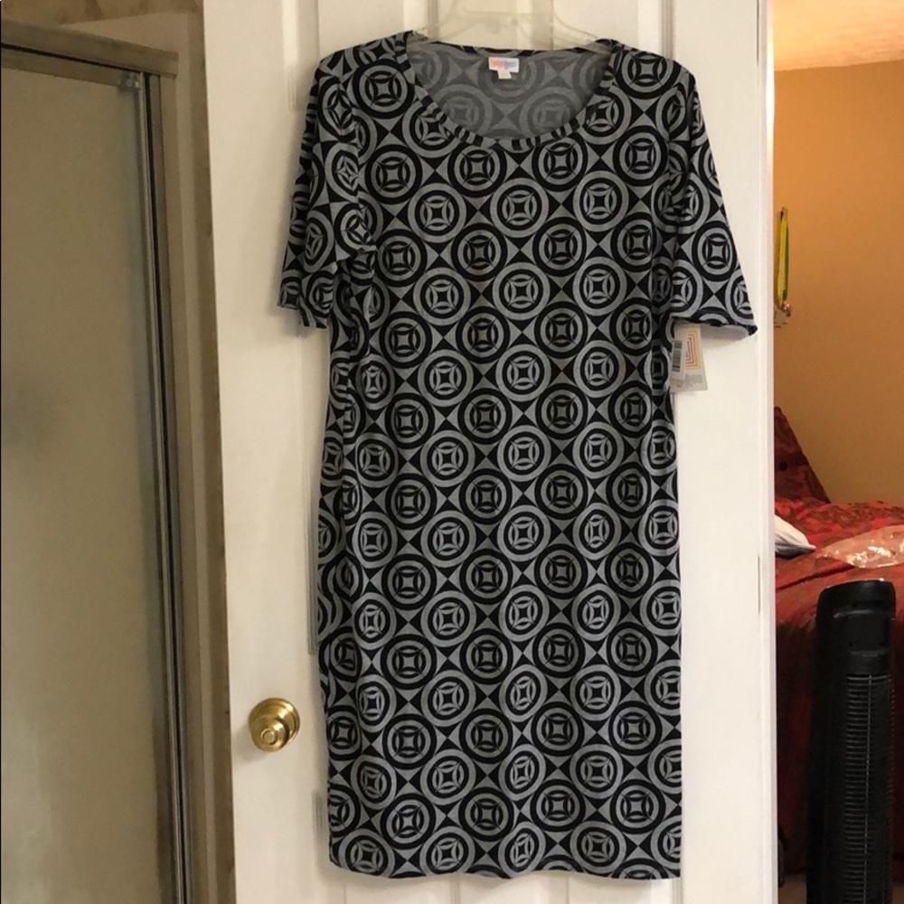 LuLaRoe Julia dress 3x NWT black/gray